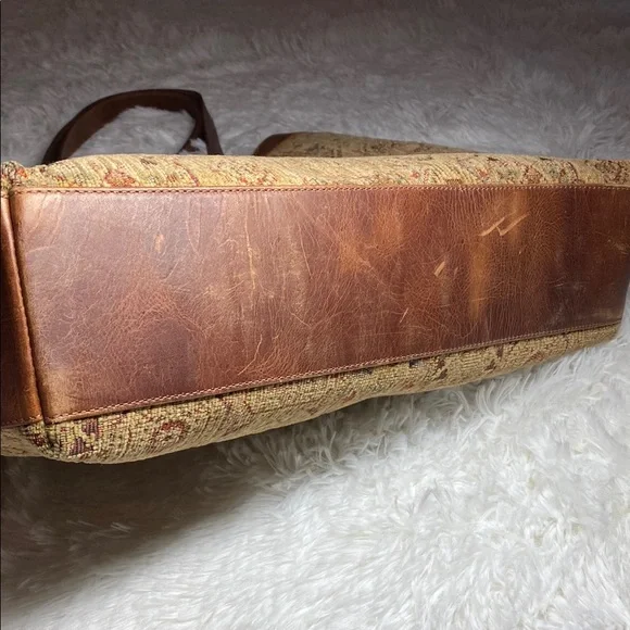 J. Jill Geometric Patterned Tan and Brown Shoulder Bag - Picture 5 of 8